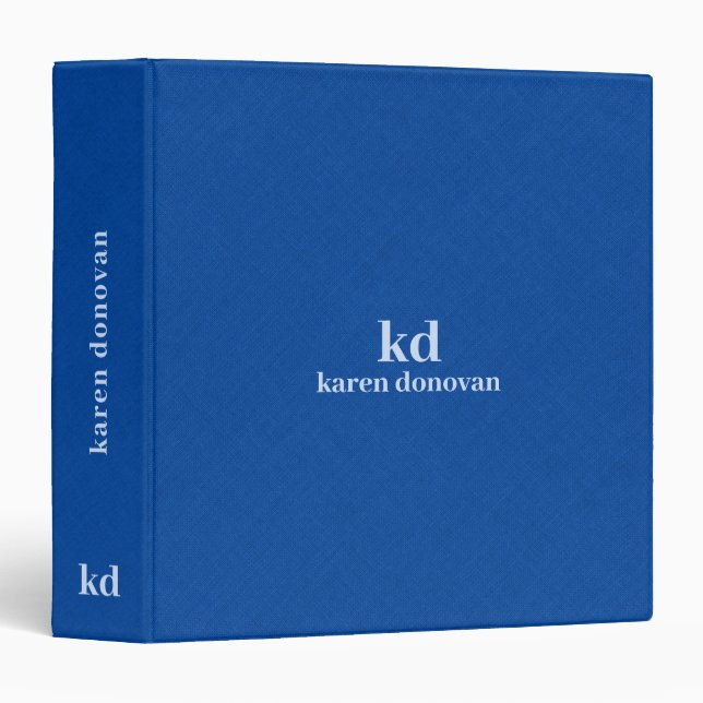 Blue linen texture Minimalistic custom typography  Binder (Front/Spine)