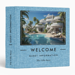 Blue Linen Vacation Welcome Guest Informations Binder