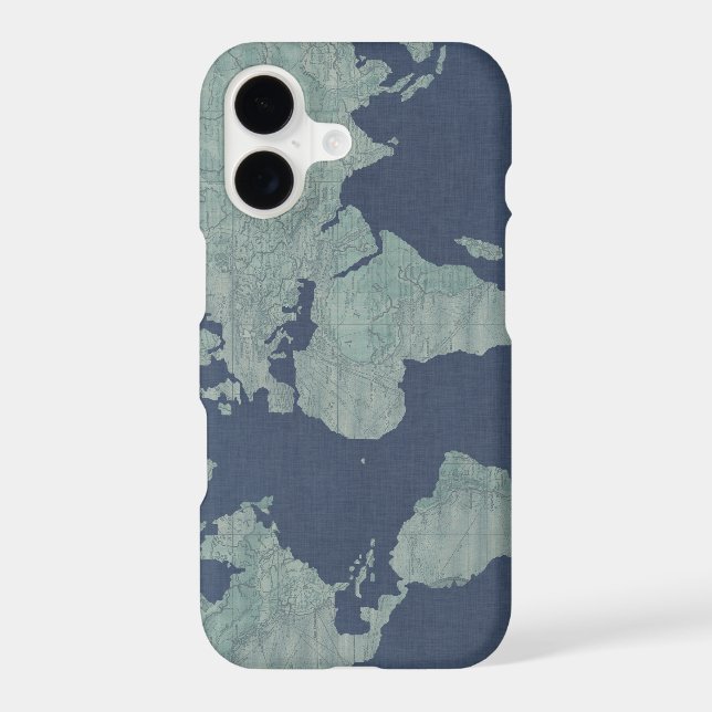 Blue Linen World Map (Back)