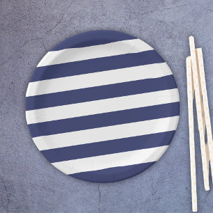 Blue Lines 4th Of July Paper Plate