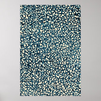 Blue Lines Abstract Art Poster