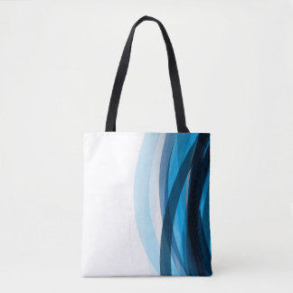 Blue Lines Abstract Tote Bag