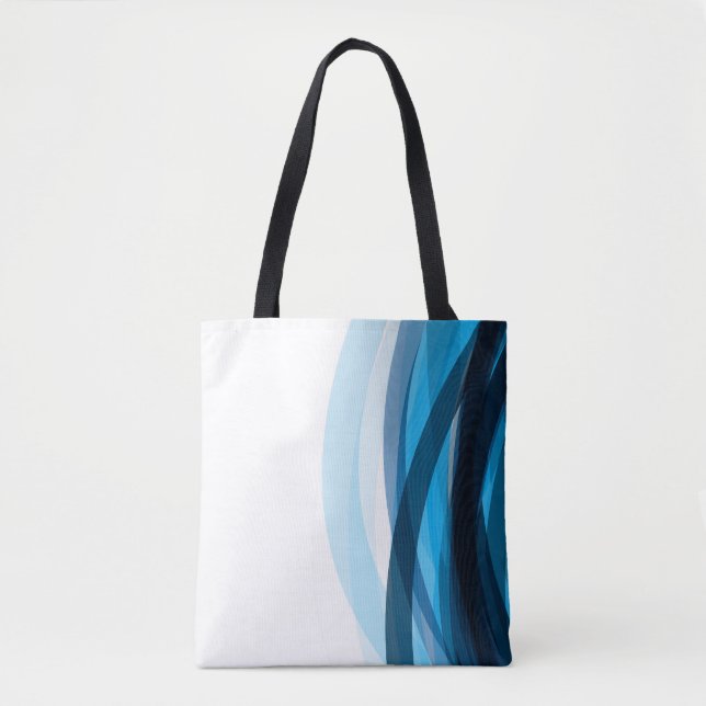 Blue Lines Abstract Tote Bag (Front)