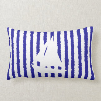 Blue Lines Boat Tie Dye Throw Decorative Pillow