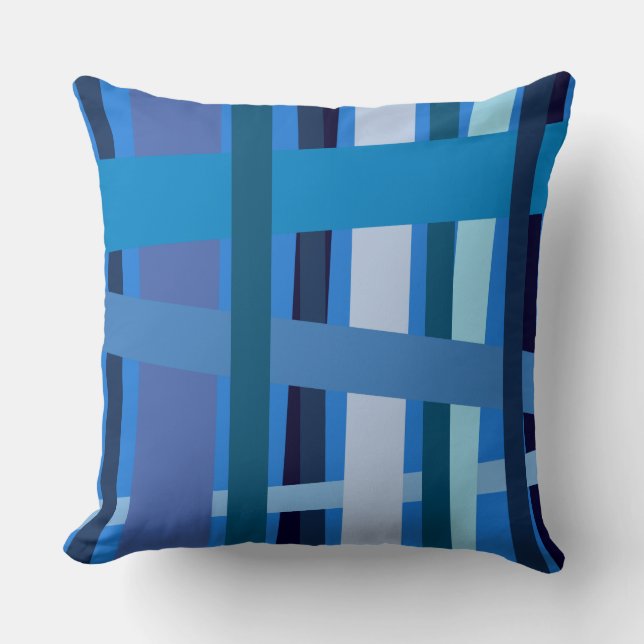 BLUE LINES DESIGN Retro Throw Pillow (Front)