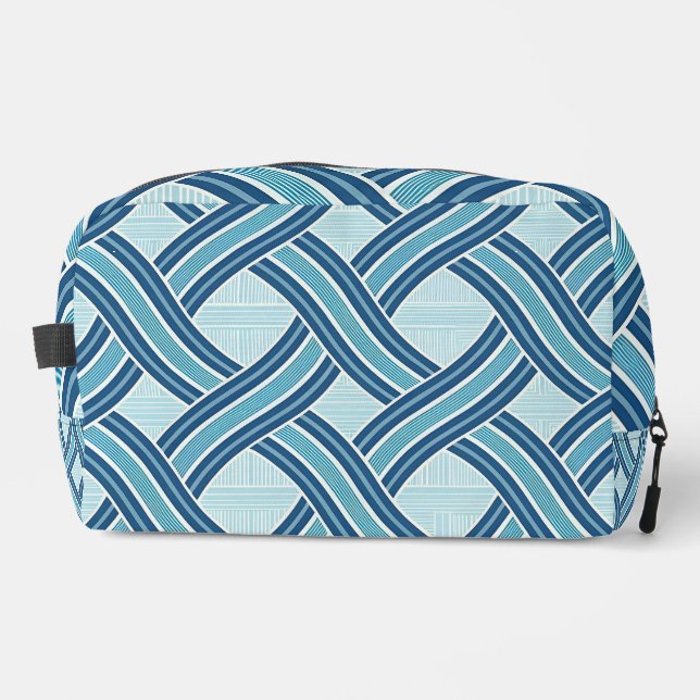 Blue Lines Pattern Dopp Kit (Front)