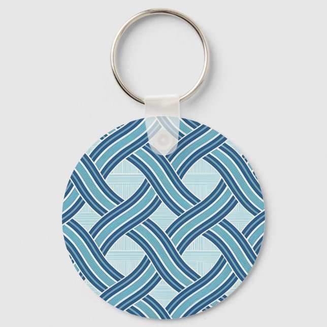 Blue Lines Pattern Keychain (Front)
