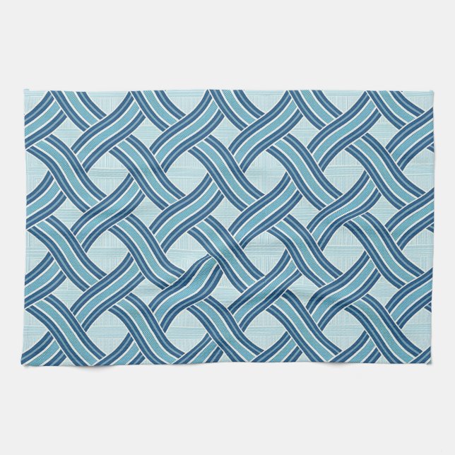 Blue Lines Pattern Kitchen Towel (Horizontal)