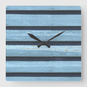 Blue Lines Square Wall Clock