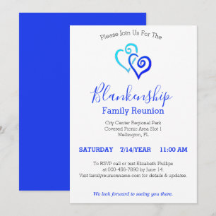 Blue Linked Hearts Family Reunion Template