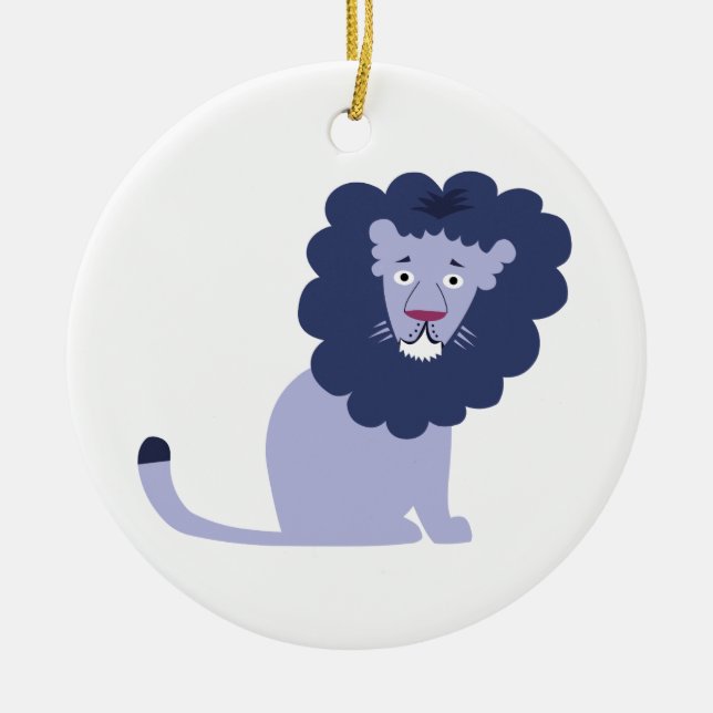 Blue lion blue ceramic ornament (Front)