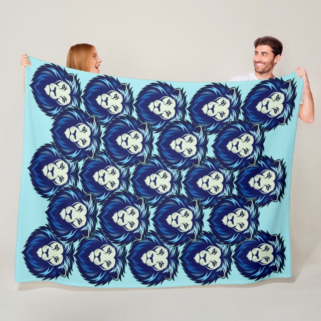 Blue Lion emote 2 Fleece Blanket (In Situ)
