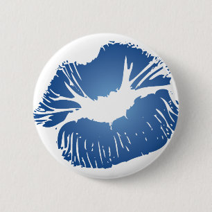 Blue Lips 2 Inch Round Button