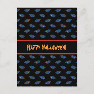 Blue Lips, Copper Style Vampire Teeth Halloween Postcard