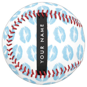 Blue Lips, Kiss, Lipstick, Your Name, Personalise Softball