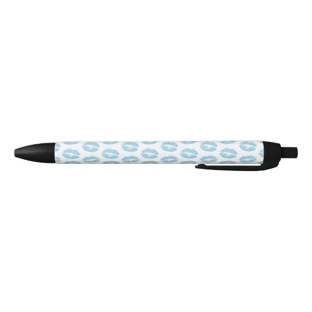 Blue Lips, Pattern Of Lips, Blue Lipstick, Kiss Black Ink Pen (Bottom)