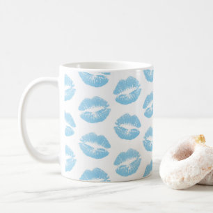 Blue Lips, Pattern Of Lips, Blue Lipstick, Kiss Coffee Mug