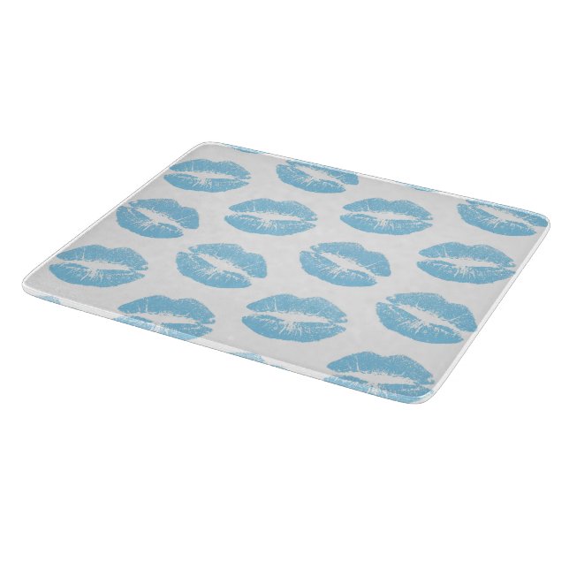Blue Lips, Pattern Of Lips, Blue Lipstick, Kiss Cutting Board (Corner)