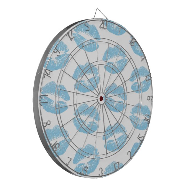 Blue Lips, Pattern Of Lips, Blue Lipstick, Kiss Dartboard (Front Left)