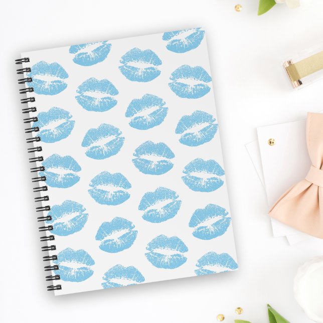 Blue Lips, Pattern Of Lips, Blue Lipstick, Kiss Notebook (Creator Uploaded)