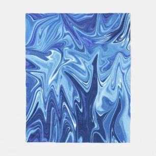 Blue liquid abstract pattern fleece blanket