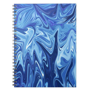 Blue liquid abstract pattern notebook