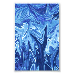 Blue liquid abstract pattern photo print