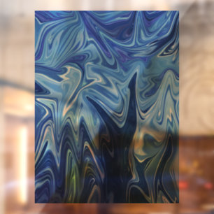 Blue liquid abstract pattern window cling