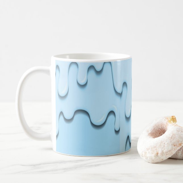 blue liquid drops   coffee mug (With Donut)