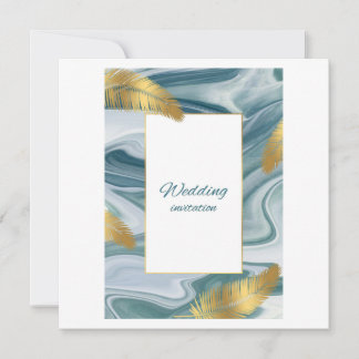 Blue Liquid Marble Wedding Invitation | Premium El