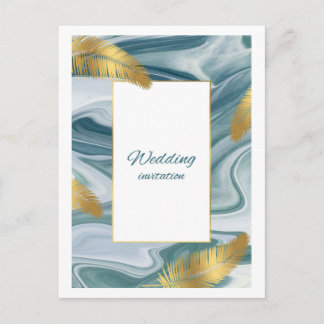 Blue Liquid Marble Wedding Invitation | Premium El