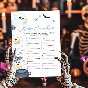 Blue Little Boo Halloween Baby Name Race Game