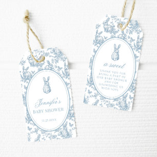 Blue Little Bunny Baby Shower Thank You Favor Tags