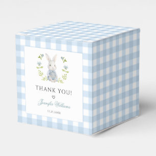 Blue Little Bunny Spring Baby Boy Shower Thank You Favor Box