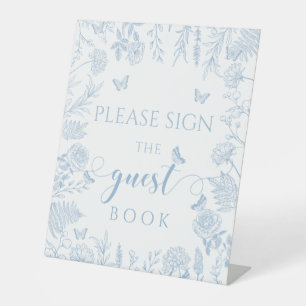Blue little butterly Baby shower Guest book sign