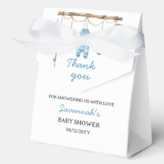 Blue Little Fisherman Baby Shower Favor Box