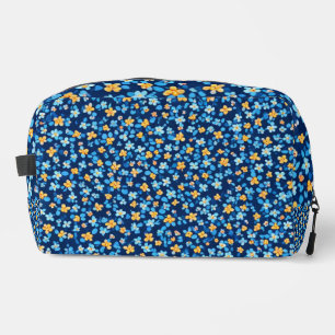 Blue Little Flowers Pattern Dopp Kit