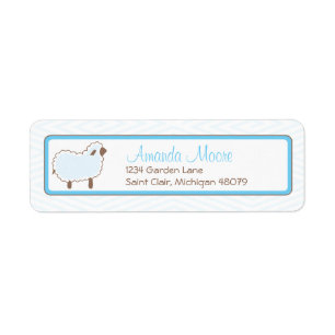 Blue Little Lamb Address Label