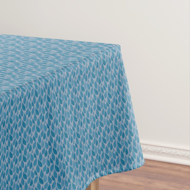 Blue Little Leaf Texture Tablecloth (In Situ)