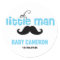 Blue Little Man Moustache Baby Shower Sticker