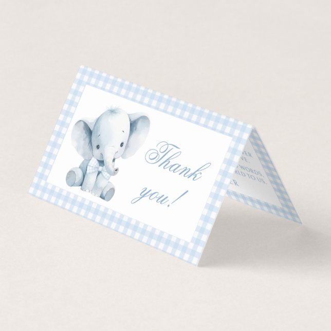 Blue Little Peanut Baby Boy Douche Merci Cartes (Front)