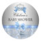 Blue Little Prince Crown Baby Shower Sticker