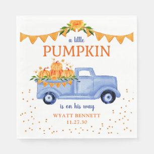Blue Little Pumpkin Baby Shower Napkin