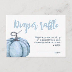 Blue little Pumpkin boy Baby Shower Enclosure Card