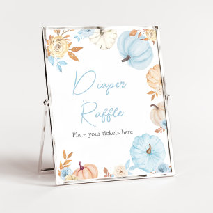 Blue Little Pumpkin Fall Diaper Raffle SIgn