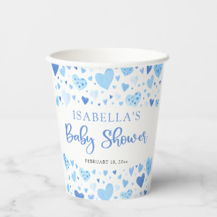 Blue Little Sweetheart Valentine's Day Baby Shower Paper Cups