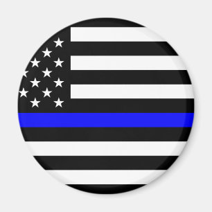 Blue Lives Matter - US Flag Police Thin Blue Line Magnet