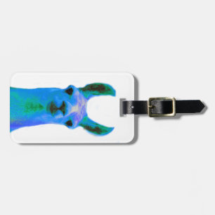Blue Llama Graphic Luggage Tag