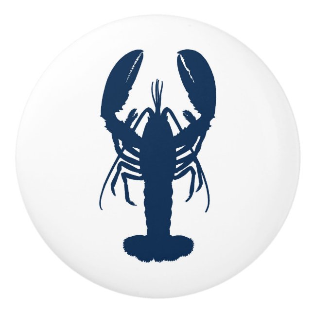 Blue Lobster Ceramic Pull bouton hardware (Devant)