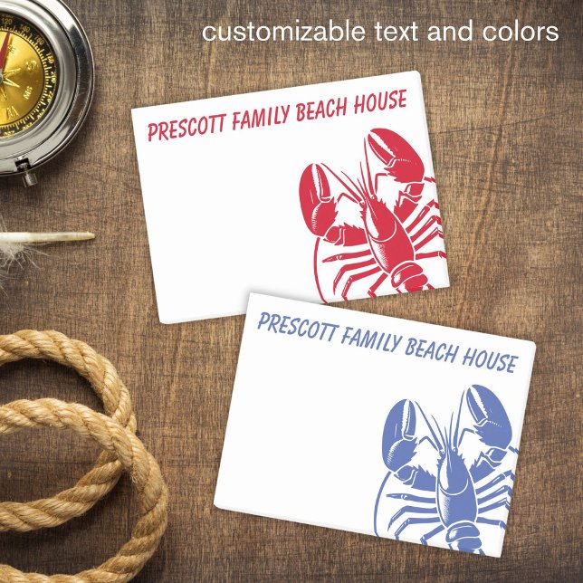 Blue Lobster Family Beach House Maine New England Post-it Notes (Creator Uploaded)